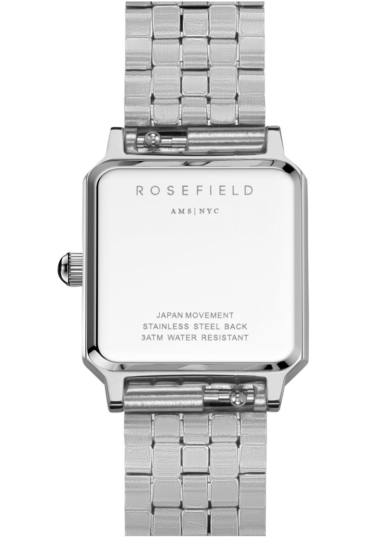 RoseField Rosefield The Boxelle White dial Silver Steel Strap Women Watch, BWSSS-B02  - Image 4