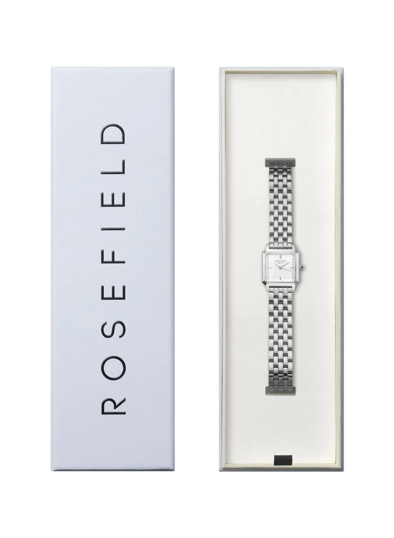 RoseField Rosefield The Boxelle White dial Silver Steel Strap Women Watch, BWSSS-B02