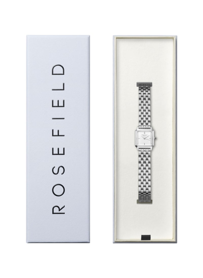 RoseField Rosefield The Boxelle White dial Silver Steel Strap Women Watch, BWSSS-B02  - Image 5