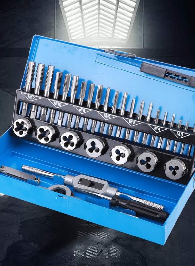 GGOOT 32Pcs Threaded Tap and Die Set Rethread Tool Kit with Storage Bag, Hardware Supplies  - Image 2