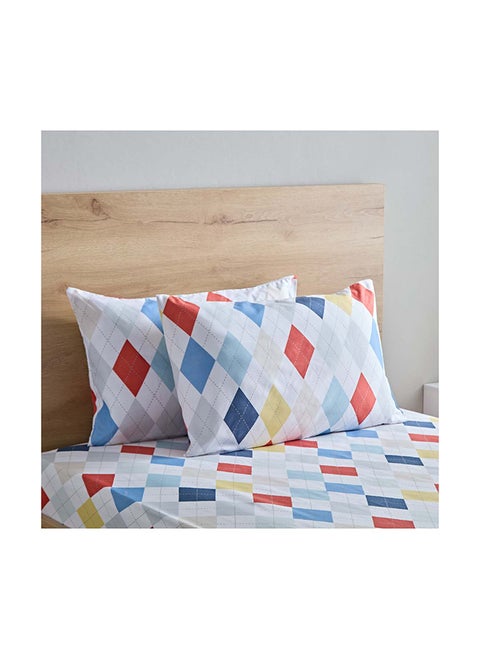 Nora 2-Piece Plaid Reversible Microfibre Pillow Cover Set 50 x 75 cm