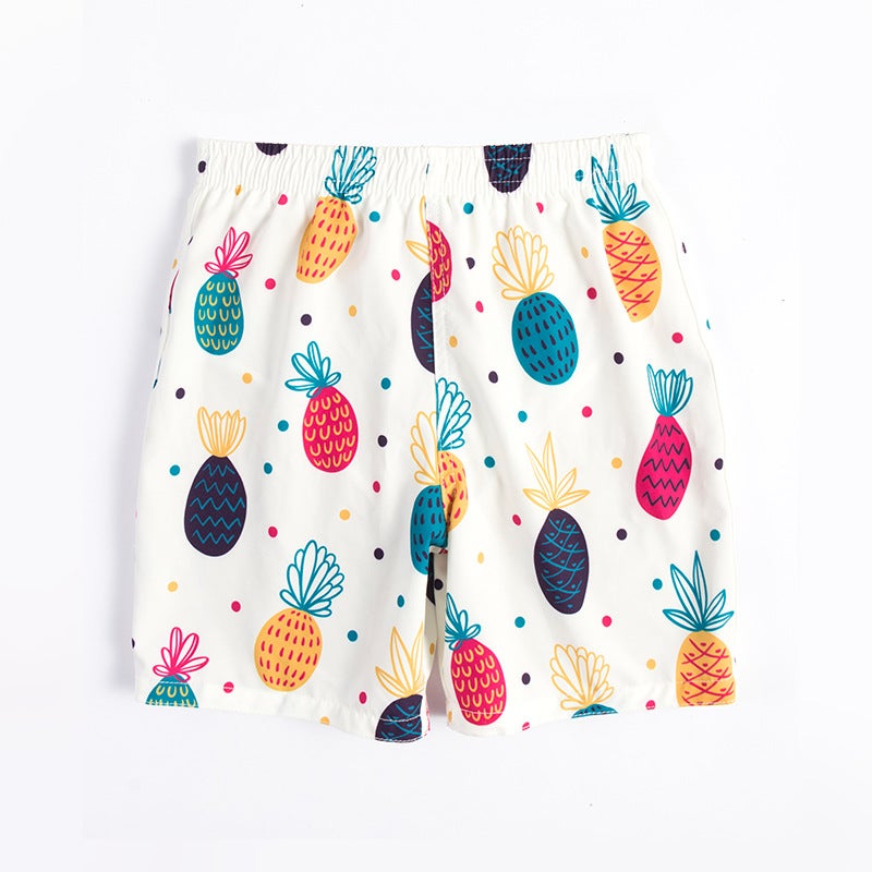 Children''s Beach Pants Cartoon Pattern Five-point Loose Casual Shorts Men''s and Women''s Big Kids Holiday Travel Boxer Swim Trunks - Image 1