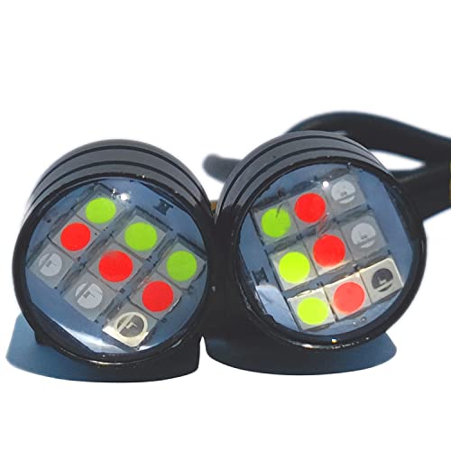 SHOP4U Waterproof Motorcycle Led Strobe Lights Flash Warning Brake Light Lamp Compatible Compatible with All Motorbikes and Cars (1 Pair) (Multi-Color) - Image 1