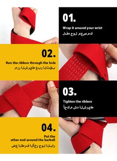 DPTER Lifting Wrist Straps Gym Wristbands for Weightlifting Pull Ups and Strength Training 2Pcs  - Image 5