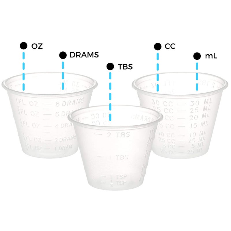 Perfect stix [100 Count - 1 oz Disposable Graduated Plastic Medicine Cups - For Mixed Pills  Medication Measuring  Resin Mixing  Mouthwash - Image 1
