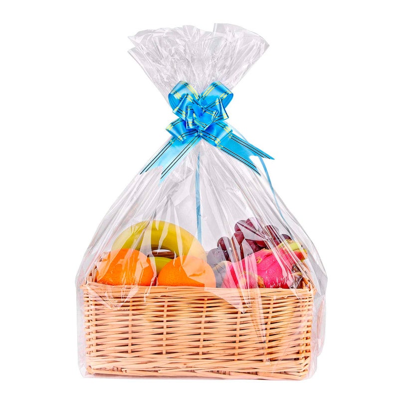 Petutu 15 Pack Large Clear Cellophane Gift Bags for Baskets (24"x30") â€“ 2 Mil Thick Basket Wrap for Gift Packaging, Transparent Wrapping for Christmas, Weddings, Baby Showers, Birthdays & More - Image 1