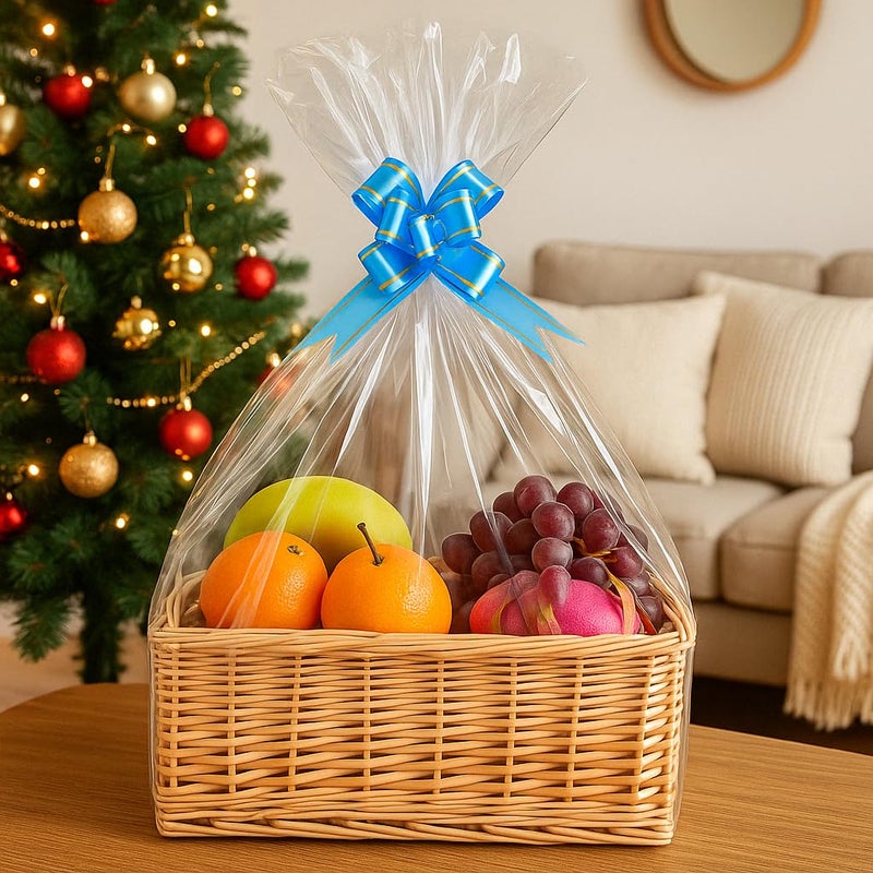 Petutu 15 Pack Large Clear Cellophane Gift Bags for Baskets (24"x30") â€“ 2 Mil Thick Basket Wrap for Gift Packaging, Transparent Wrapping for Christmas, Weddings, Baby Showers, Birthdays & More - Image 5