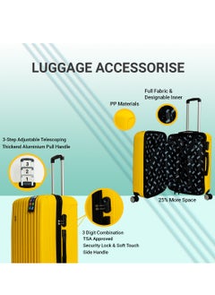 Viator Set of 3 Luggage | Hard-side Smooth and comfortable Luggage Trolley with TSA Lock | PP Material | Double 360° 8 Wheeler| Cabin, Medium, Large| Yellow - pzsku/ZB1561E943E6038C169C2Z/45/_/1739104231/70503dc5-e5fa-4328-a14a-872582ae99e0