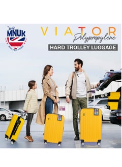 Viator Set of 3 Luggage | Hard-side Smooth and comfortable Luggage Trolley with TSA Lock | PP Material | Double 360° 8 Wheeler| Cabin, Medium, Large| Yellow - pzsku/ZB1561E943E6038C169C2Z/45/_/1739108038/7848bca0-5f18-40f9-b9c4-f4cb68d9008b