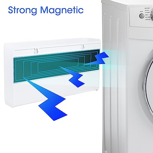 Picowe 3 PCS Magnetic Laundry Storage, Magnetic Storage Box for Laundry Room, Kitchen, Bathroom, Office, Space-Saving Trash Container Hanging on Dryer, Washer or Wall Mount Trash Bin (White) - Image 3
