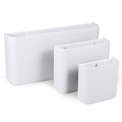 Picowe 3 PCS Magnetic Laundry Storage, Magnetic Storage Box for Laundry Room, Kitchen, Bathroom, Office, Space-Saving Trash Container Hanging on Dryer, Washer or Wall Mount Trash Bin (White) - Image 1