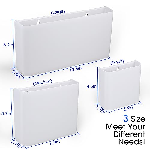 Picowe 3 PCS Magnetic Laundry Storage, Magnetic Storage Box for Laundry Room, Kitchen, Bathroom, Office, Space-Saving Trash Container Hanging on Dryer, Washer or Wall Mount Trash Bin (White) - Image 2