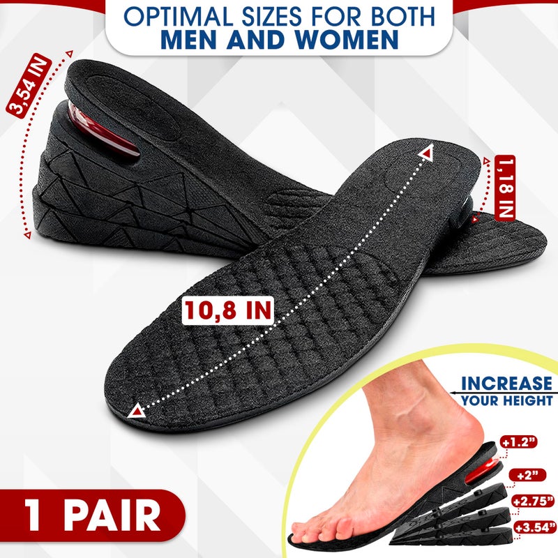 ZOKLU Height Increase Insoles for Men and Women â€“ 4-Layer Adjustable Height Boosters with PVC Layers Up to 3 Inches, Trim-to-Fit Comfort, Firm Fit for US Sizes 4.5â€“9 â€“ Shoe Lifts Men for Event & Work Use - Image 2