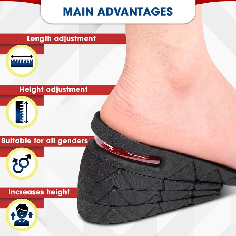 ZOKLU Height Increase Insoles for Men and Women â€“ 4-Layer Adjustable Height Boosters with PVC Layers Up to 3 Inches, Trim-to-Fit Comfort, Firm Fit for US Sizes 4.5â€“9 â€“ Shoe Lifts Men for Event & Work Use - Image 4