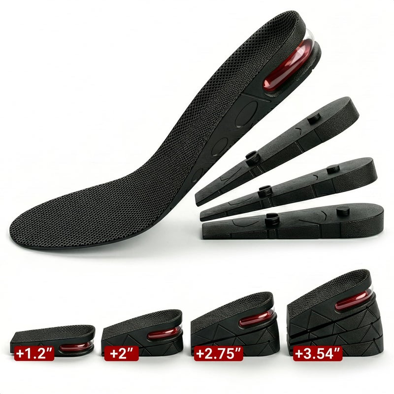 ZOKLU Height Increase Insoles for Men and Women â€“ 4-Layer Adjustable Height Boosters with PVC Layers Up to 3 Inches, Trim-to-Fit Comfort, Firm Fit for US Sizes 4.5â€“9 â€“ Shoe Lifts Men for Event & Work Use - Image 1