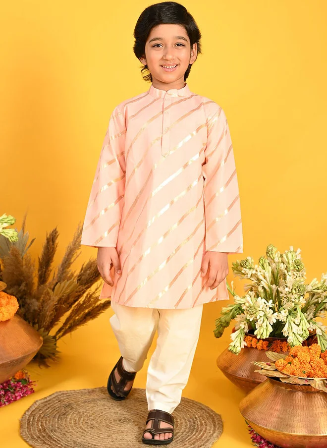 Saka Designs Boys Striped Printed Kurta With Pyjamas