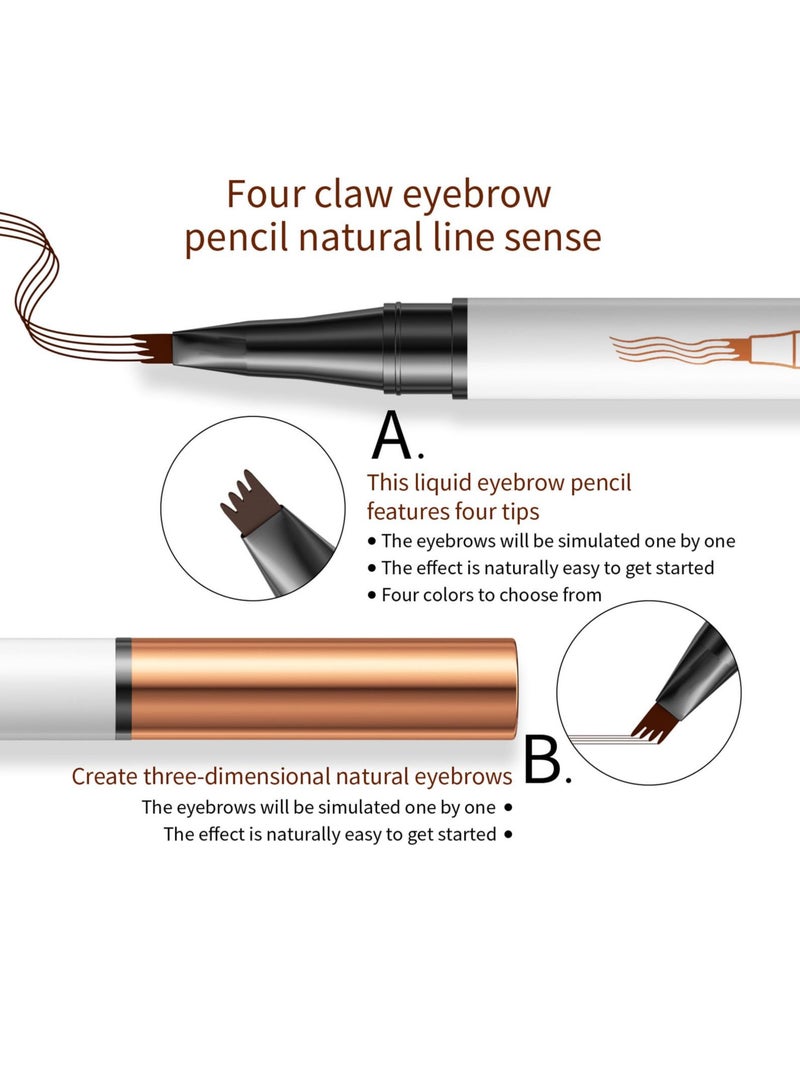 Excefore Liquid Eyebrow Pen, Eye Makeup Eyebrow Pen, Microblade Pen for Eyebrows, Liquid Waterproof Eyebrow Pencil, Natural Looking Brows Effortlessly, Stays on 24H (Natural Black) - Image 4