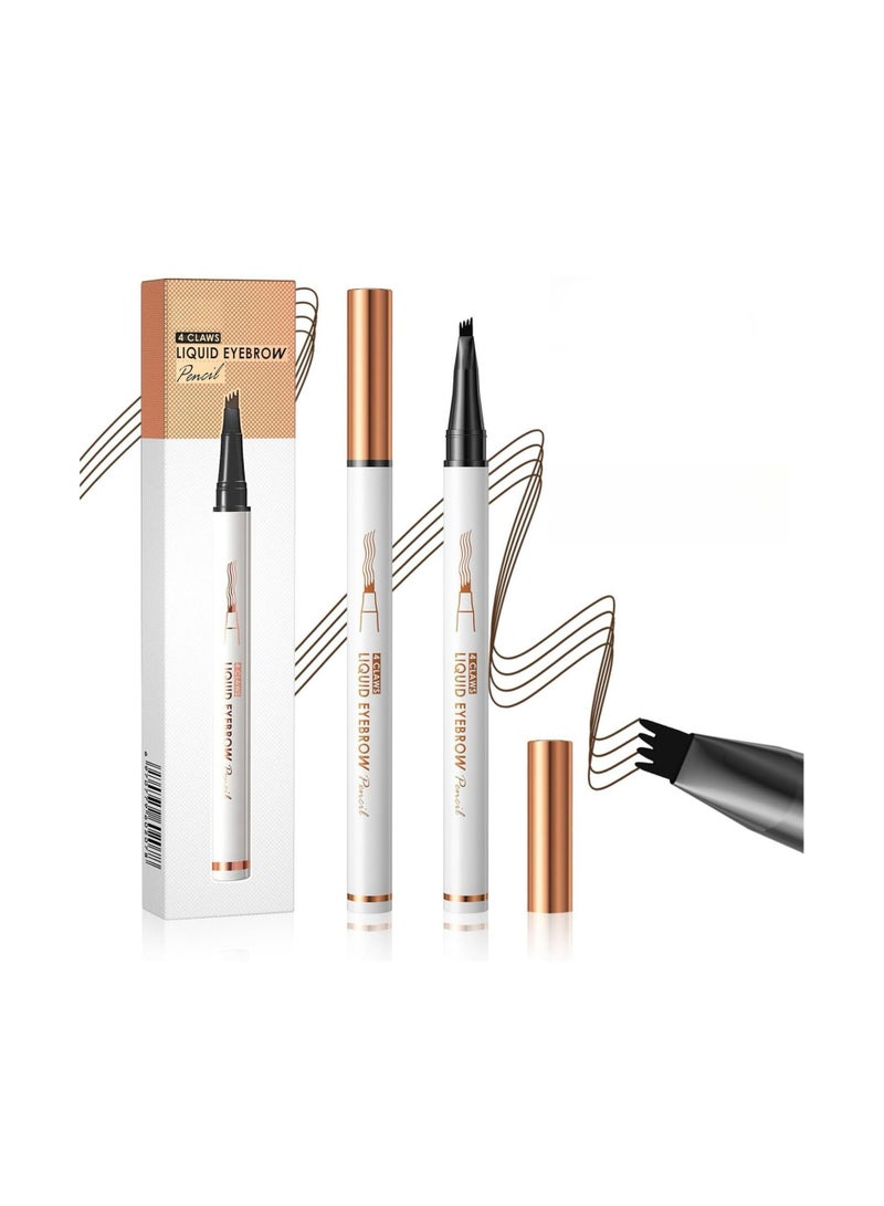 Excefore Liquid Eyebrow Pen, Eye Makeup Eyebrow Pen, Microblade Pen for Eyebrows, Liquid Waterproof Eyebrow Pencil, Natural Looking Brows Effortlessly, Stays on 24H (Natural Black) - Image 1