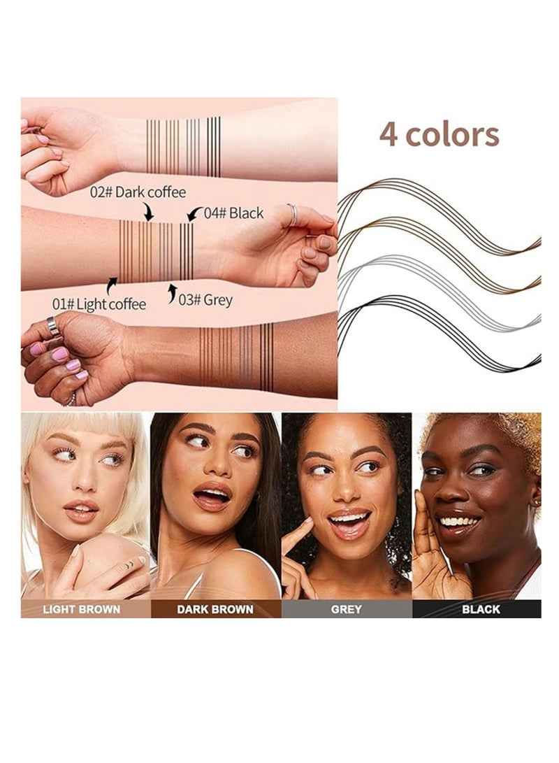 Excefore Liquid Eyebrow Pen, Eye Makeup Eyebrow Pen, Microblade Pen for Eyebrows, Liquid Waterproof Eyebrow Pencil, Natural Looking Brows Effortlessly, Stays on 24H (Natural Black) - Image 2