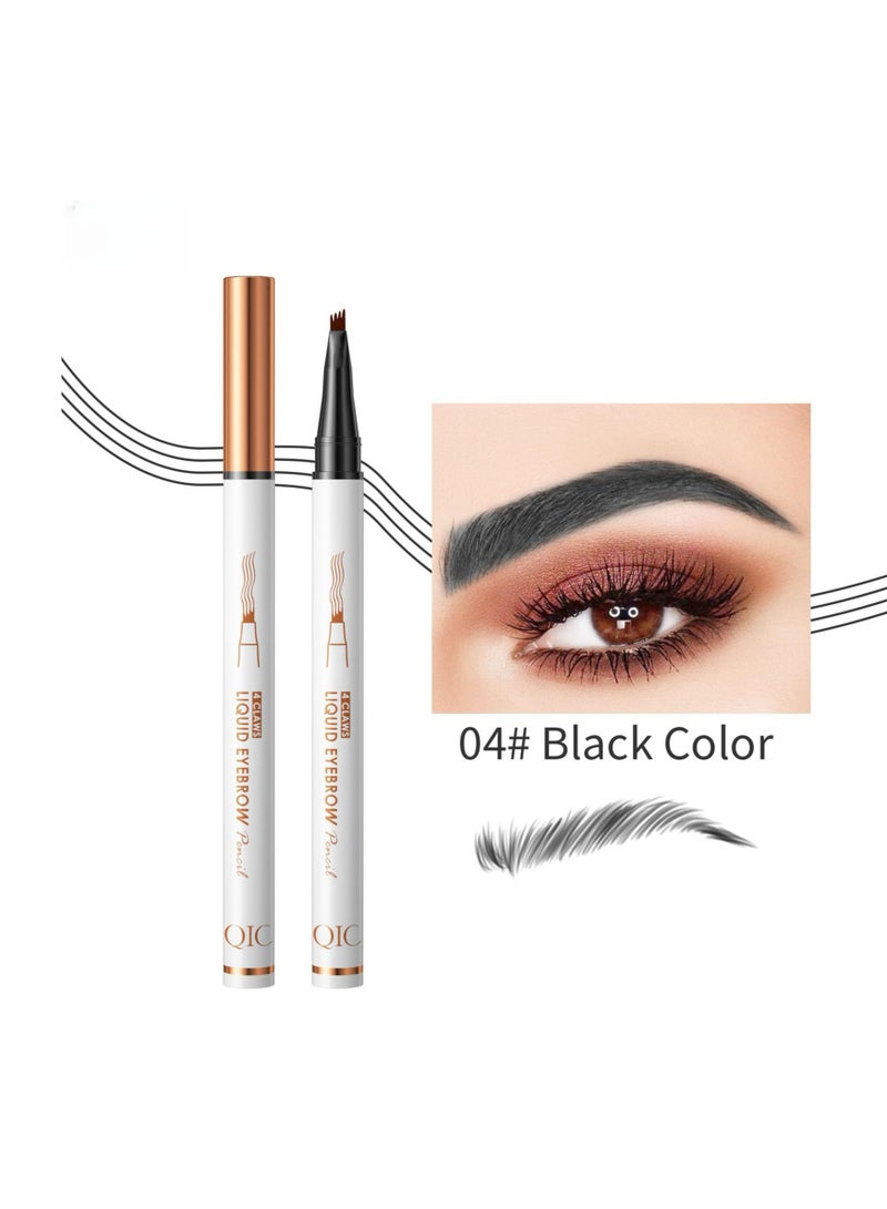 Excefore Liquid Eyebrow Pen, Eye Makeup Eyebrow Pen, Microblade Pen for Eyebrows, Liquid Waterproof Eyebrow Pencil, Natural Looking Brows Effortlessly, Stays on 24H (Natural Black) - Image 3