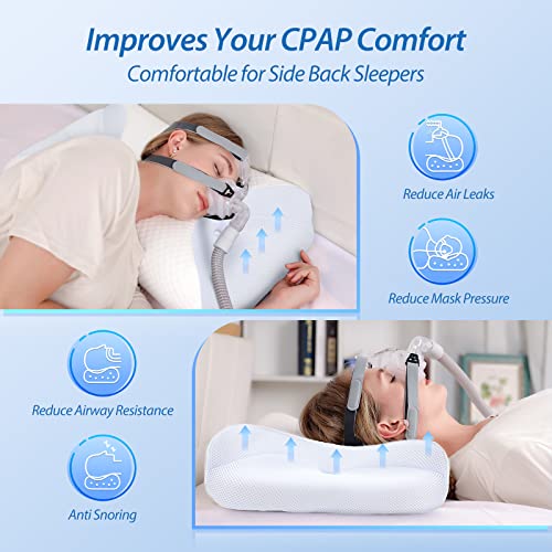 HOMCA CPAP Pillow for Side Sleeping, CPAP Nasal Pillows for All CPAP Masks Users to Reduce Air Leaks & Masks Pressure, Neck Support Pillows for Sleeping for Neck Pain Relief - Image 3