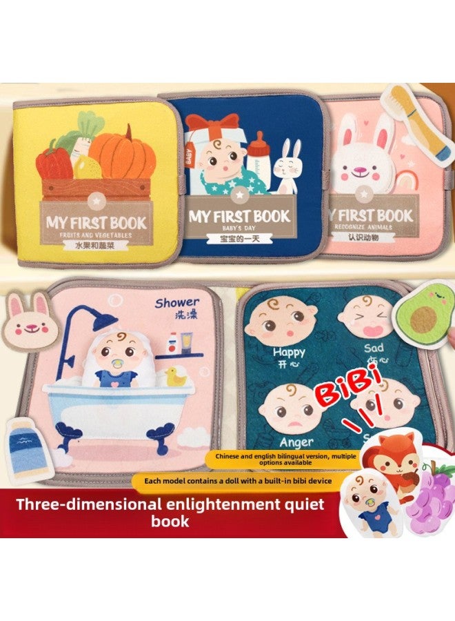 One Piece Cloth Book Baby Animal Three-dimensional Tail Early Education Cloth Book Toy Newborn Baby Cloth Book-Color: Short Cloth Book-Number (Chinese And English Version, 4 Pages, 8 Faces With Sound Paper BB) 20g  - Image 5