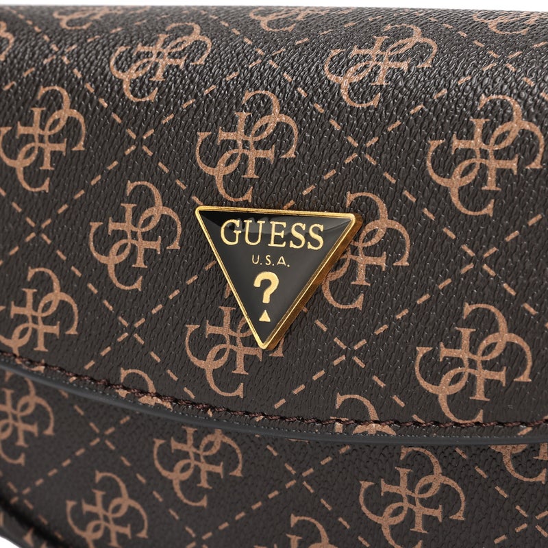 GUESS Camera Bag Women's Fedora Flap Shoulder Bag Women's Bag Brown Print - Image 2