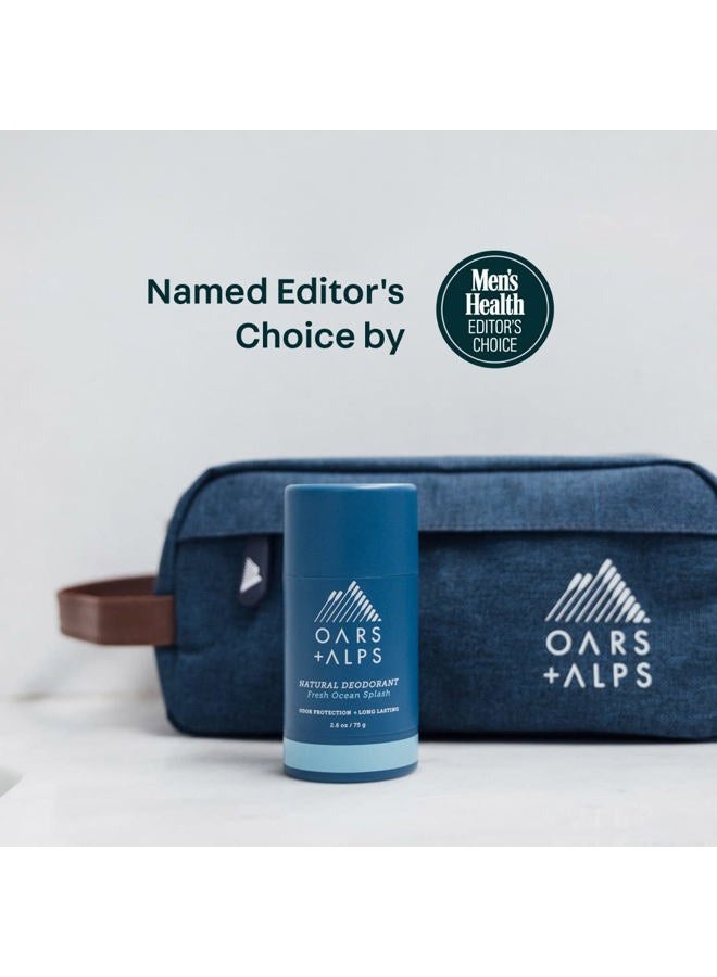 Oars + Alps مزيل عرق خالي من الألمنيوم للرجال والنساء، مختبر من قبل أطباء الجلد، مصنوع من مكونات نظيفة، حجم سفر، رائحة المحيط المنعشة، عبوة واحدة، 2.6 أونصة - Image 2