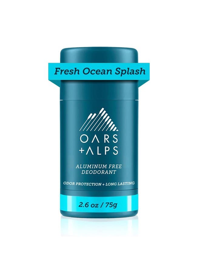 Oars + Alps مزيل عرق خالي من الألمنيوم للرجال والنساء، مختبر من قبل أطباء الجلد، مصنوع من مكونات نظيفة، حجم سفر، رائحة المحيط المنعشة، عبوة واحدة، 2.6 أونصة - Image 1