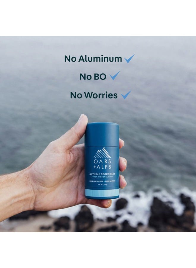 Oars + Alps مزيل عرق خالي من الألمنيوم للرجال والنساء، مختبر من قبل أطباء الجلد، مصنوع من مكونات نظيفة، حجم سفر، رائحة المحيط المنعشة، عبوة واحدة، 2.6 أونصة - Image 4