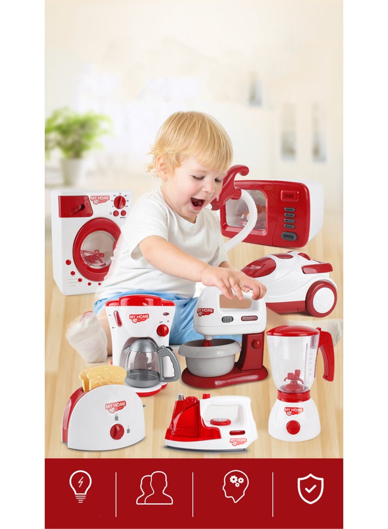 Multifunctional Educational Small Household Appliances Toy Set Children Pretend Play Bread Maker Kitchen Playset - Image 3