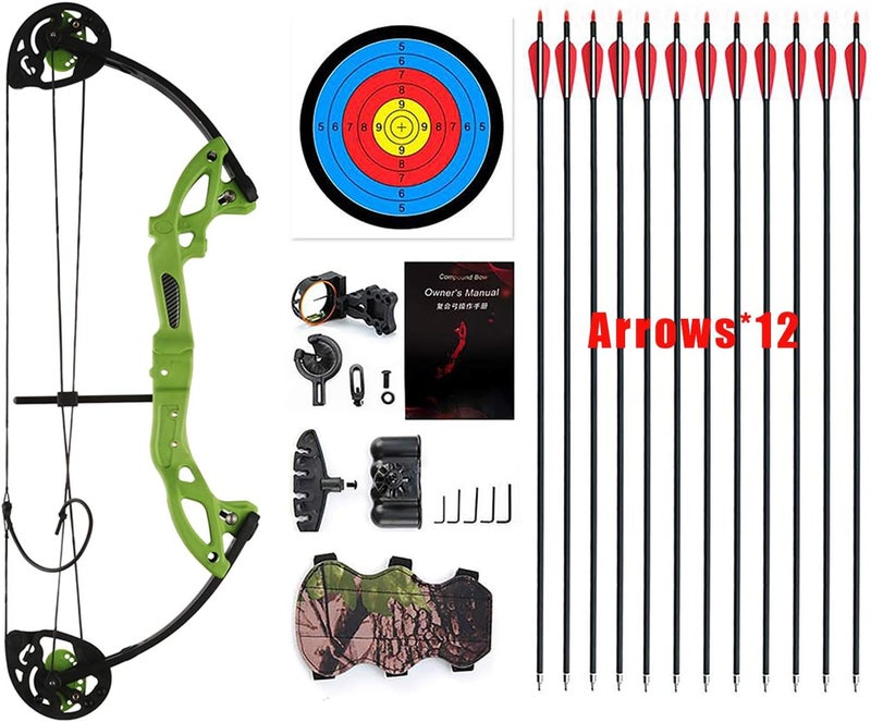 PANDARUS Compound Bow Archery for Youth and Beginner, Right Handed,19”-28” Draw Length,15-29 Lbs Draw Weight, 260 fps - Image 1