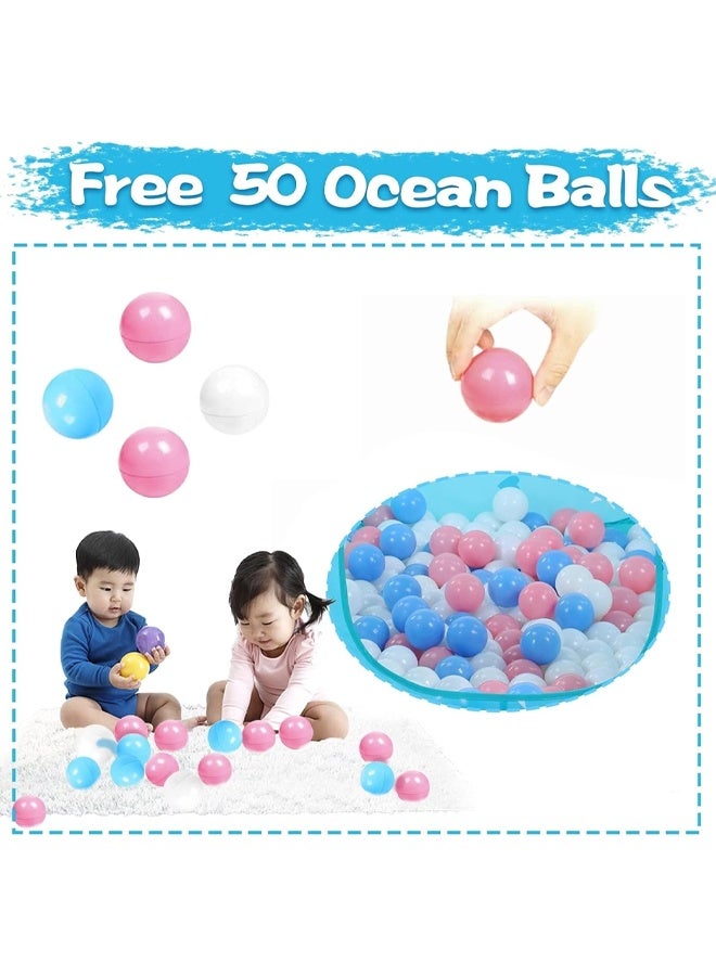 DUNISO Ball Pool, Pop-up Play Tent for Girls, Magic Ball House, Princess Toys, Indoor and Outdoor Playhouse for Children with Carrying Bag (Blue, 115*93*66cm) - Image 2