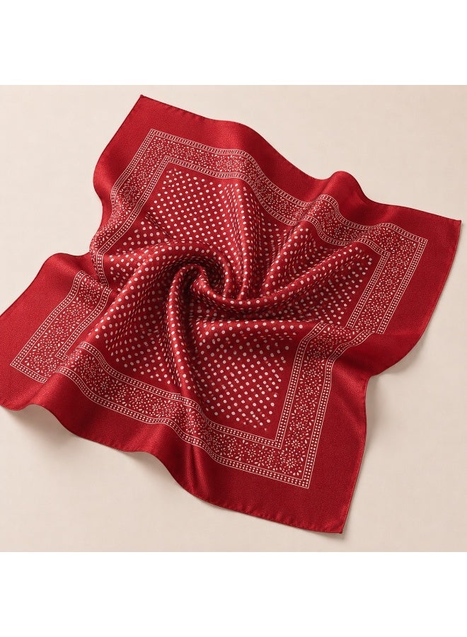 Bandana, Multipurpose Head Scarf, Neck Wrap, Face Cover, Handkerchief, Unisex, Red - Image 4