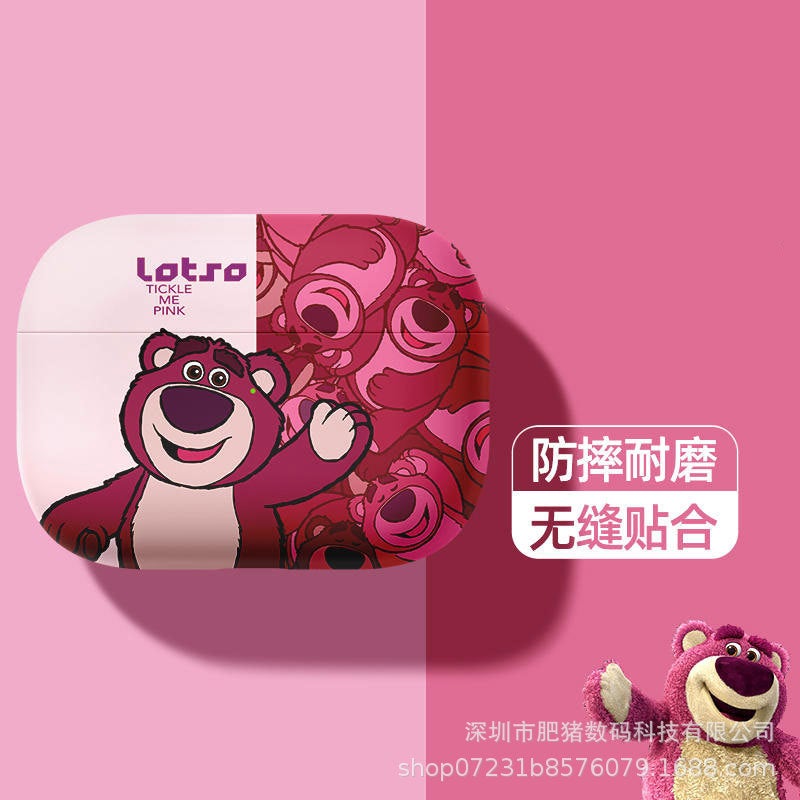 Cute Cartoon Airpods3 Protective Cover Strawberry Bear Suitable For Apple Wireless Bluetooth Headphone Case 1/2 Generation Soft Case - Image 3