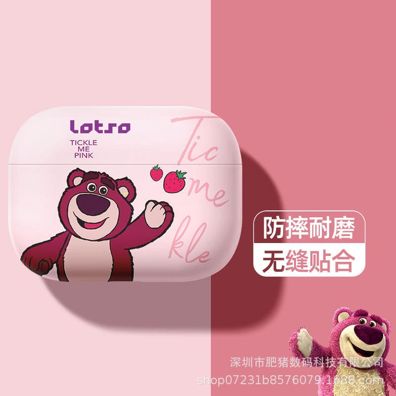 Cute Cartoon Airpods3 Protective Cover Strawberry Bear Suitable For Apple Wireless Bluetooth Headphone Case 1/2 Generation Soft Case - Image 4