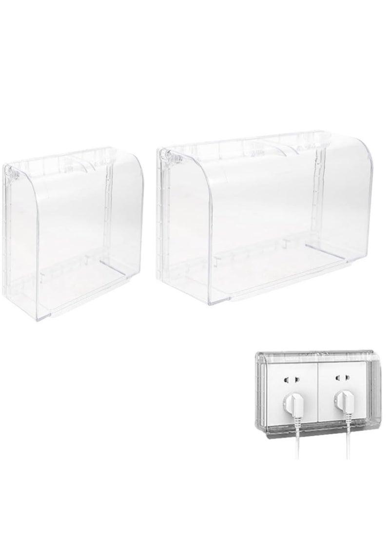 XiuWoo 2 Pcs Waterproof Clear Wall Switch Cover Box, Socket Protector Cover, Childproof Electrical Outlet Cover, Plug Cover Box, Baby Switch Protector Cover, Bathroom Shower Guard for Baby Safety Proofing  - Image 1