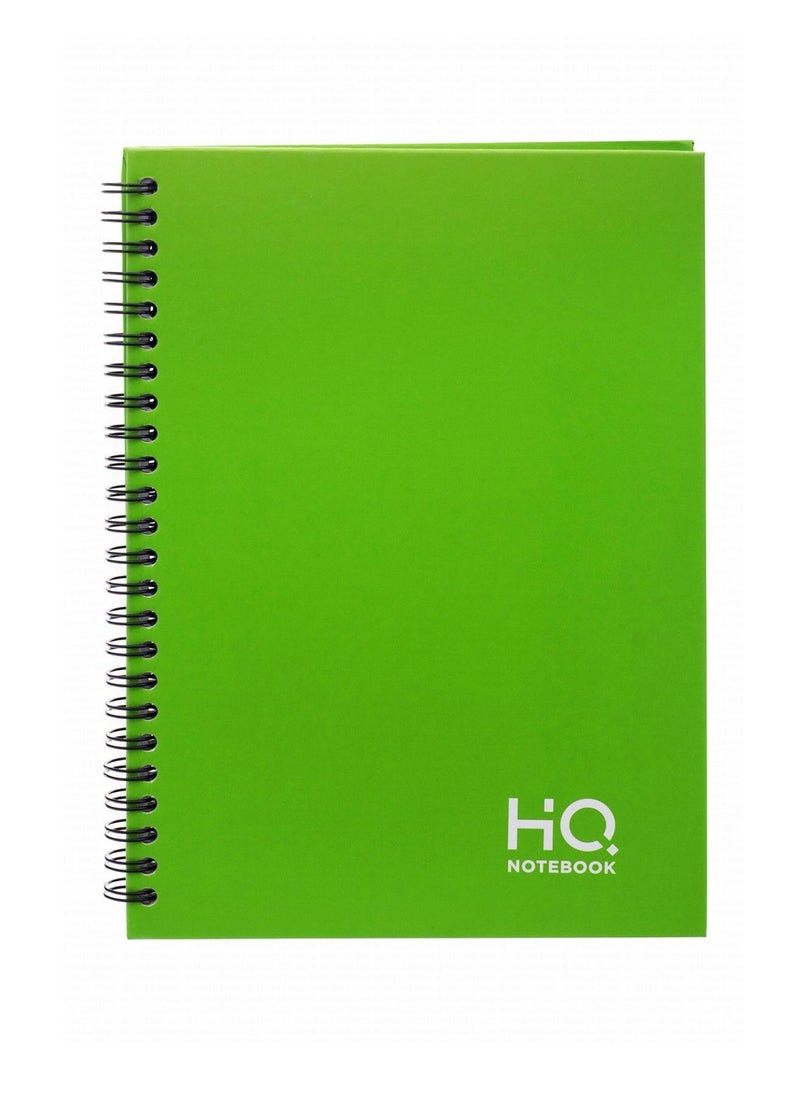 HQ - A5 Size Wire Bound Hard Cover Notebook With 160 Pages Green - Image 1