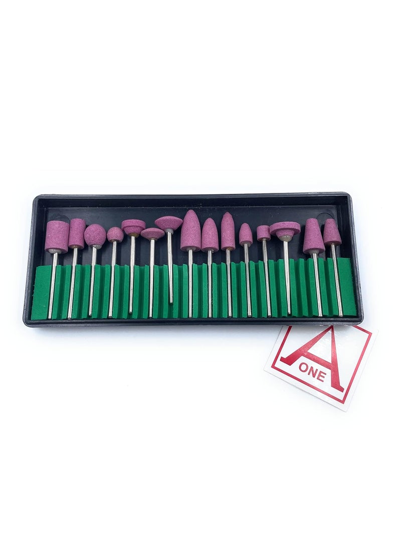 Aone Aone Abrasive Mounted Stone Bur 23mm Set for Grinding Polishing Carving Sanding in Metal Wax Plastic Ceramic Clay etc for Dental Jewellery Making Model Making Hobby Crafts DIY  - Image 1