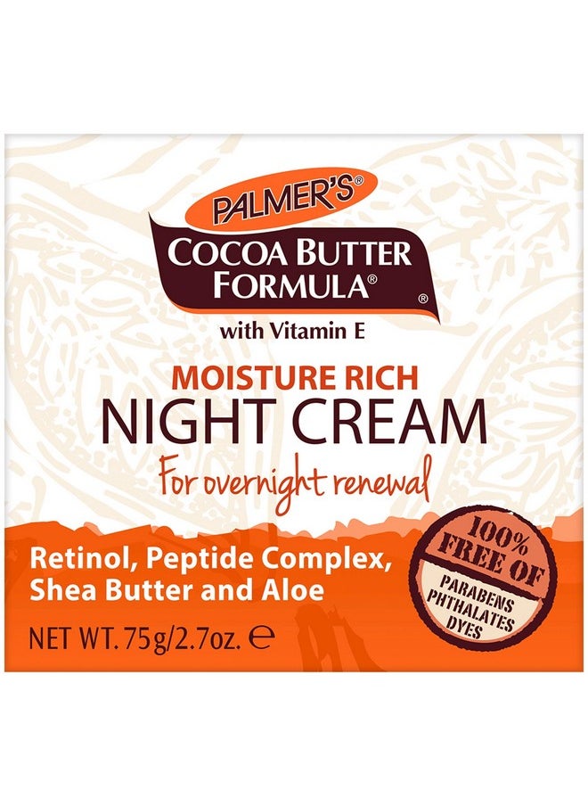 PALMER'S Cocoa Butter Formula Overnight Moisture Rich Night Facial Cream, 2.7 Ounces (Pack Of 6)  - Image 1