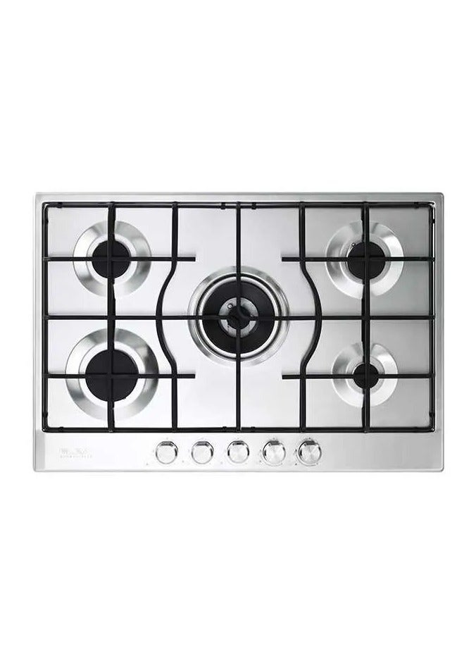 Elba 5-burner gas hob, 75 cm, full safety, stainless steel, ELIO 75-545 L