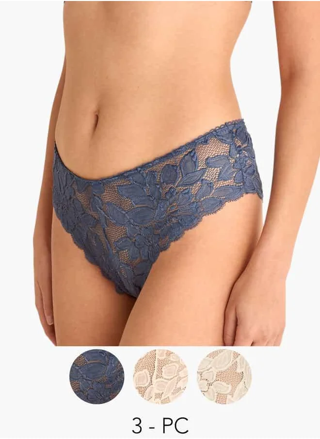 فاف Set of 3 - Lace Detail Briefs