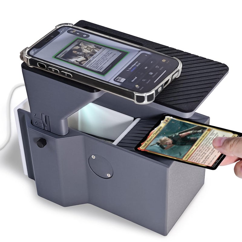 coonoe MTG Card Scanner Stand for Unsleeved Standard Size Cards - Pro - Efficiently Scan Trading Cards - Quick MTG Card Price with ManaBox & TCG Scanner for ManaBox Users, Dark Gray, Lighting - Image 1