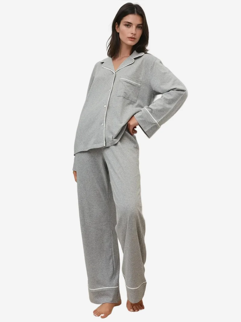 زوبعة طقم بيجامة قطنية بلمسة ناعمة