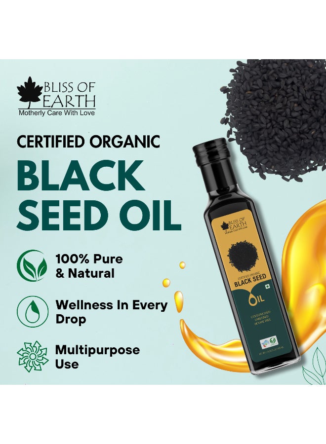 BLISS OF EARTH 500ml Organic Black Seed Kalonji Oil For Eating & Hair Cold pressed & Hexane Free - Image 3