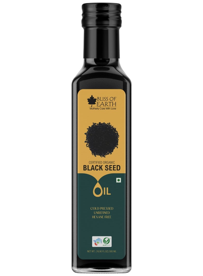 Bliss of Earth 500ml Black Seed Kalonji Oil For Eating & Hair Cold pressed & Hexane Free - Image 1