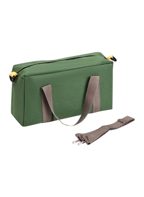 Tool Bag Thickened Wear-Resistant Large Capacity Canvas Bag - 16 inch Army Green - Tool Bag with Zippered Top, Adjustable Strap, and Durable Handles - Ideal for Home, Workshop, and Outdoor Use
