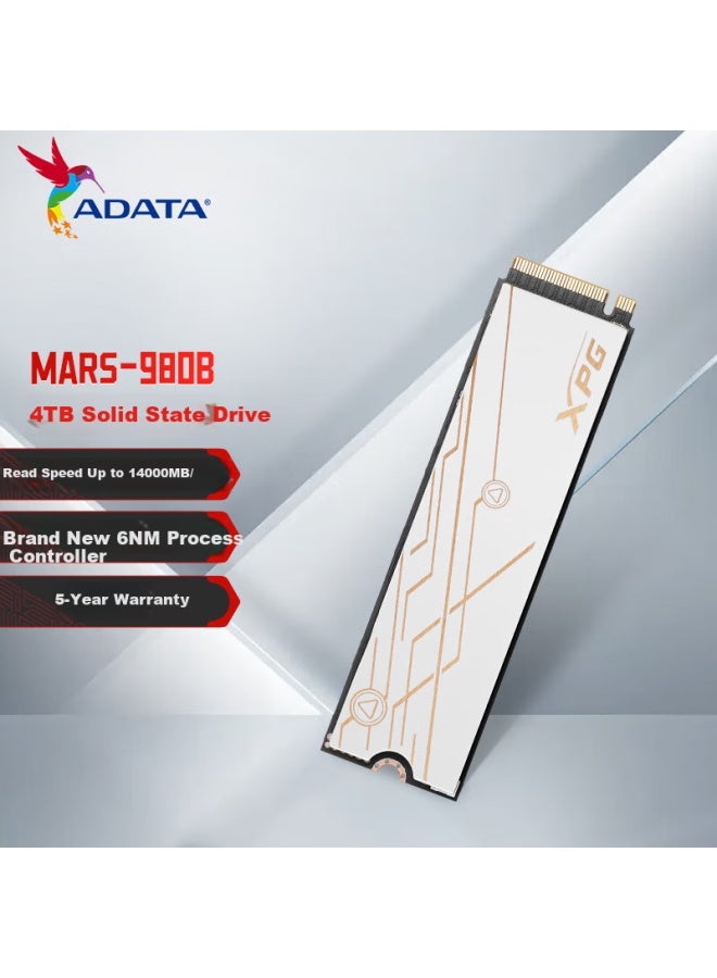Adata 4tb Ssd Solid State Drive M.2 Interface Ai Computer Component Read Speed 14000mb/s Mars-980b