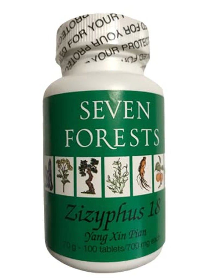 Herbs Direct usa زيزيفوس 18 يانغ شين بيان من سبعة غابات، 100 قرص - Image 1
