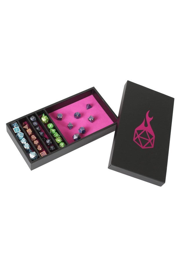 Forged Dice Co. Dice Battle Pit Dice Tray - 2 Dice Trays in 1 with Staging Area - Rolling Tray and Storage Compatible with Any Dice Game, D&D and RPG Gaming - Pink - Image 1